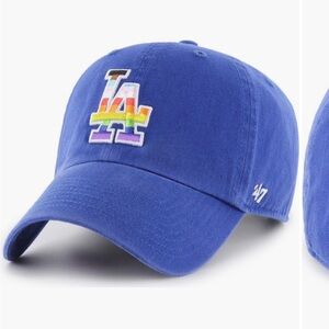 LA Dodgers ’47 Brand Clean Up Cap Pride Rainbow Embroidered OSFA NWT